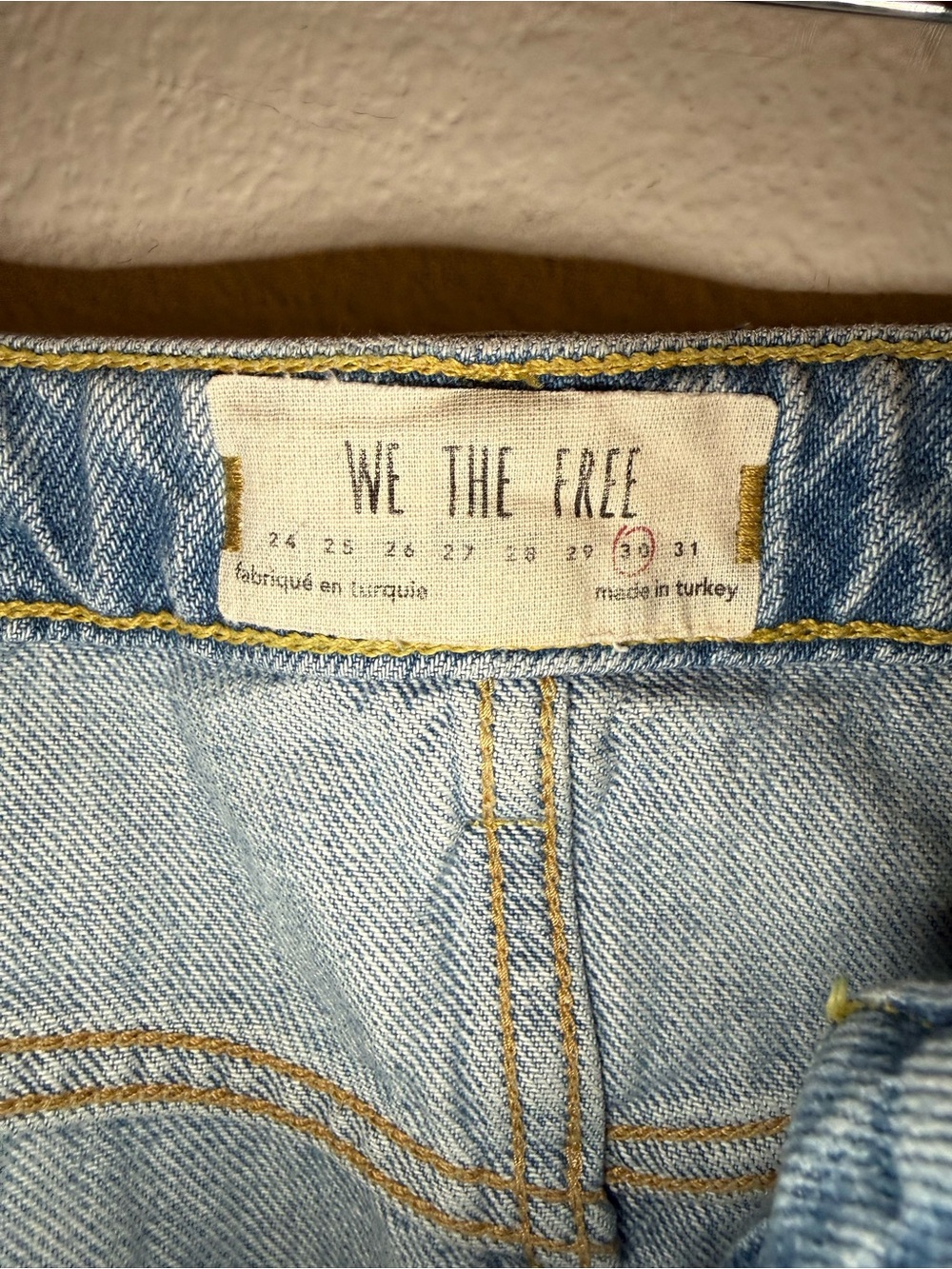 We The Free Light Blue Distressed Denim Mini Skirt - Picture 4 of 7